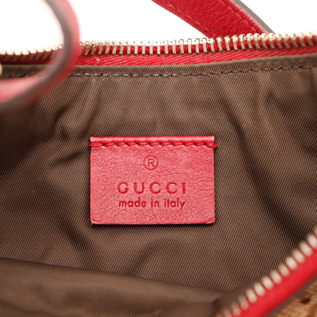 Intérieur doublure textile Gucci pochette monogramme rouge — AMANA Vintage