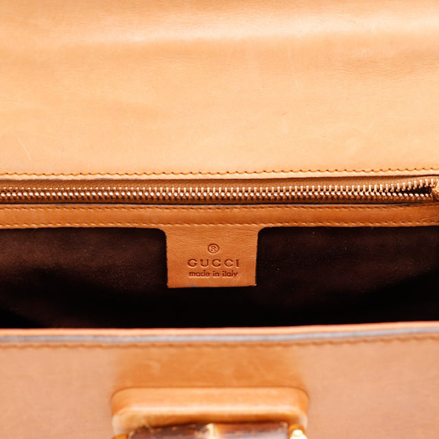 Intérieur doublure cuir Gucci Tote Bag Bella Bambou made in Italy — AMANA Vintage