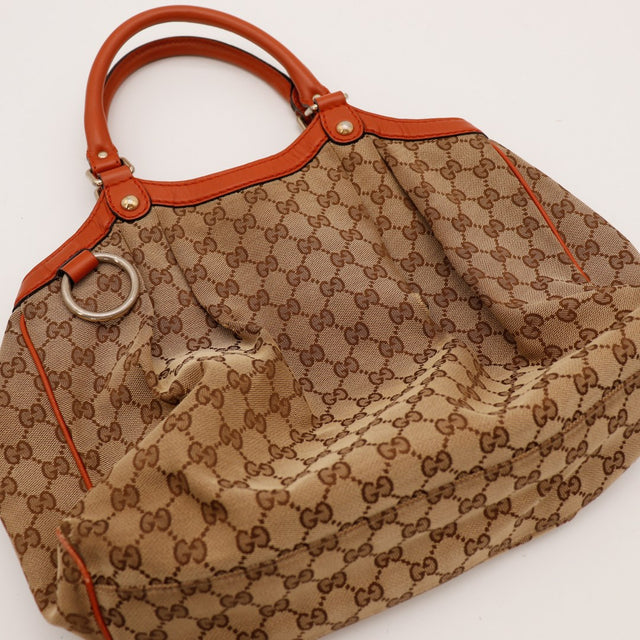 Intérieur ouvert sac Gucci Sukey doublure beige — AMANA Vintage