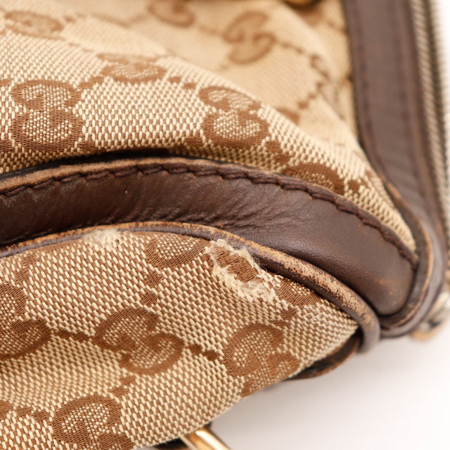 Détail bord cuir usé frottement Gucci Joy Boston Web — AMANA Vintage