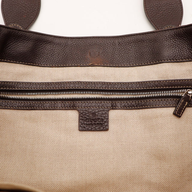Intérieur doublure beige Tote Horsebit Gucci zip occasion — AMANA Vintage