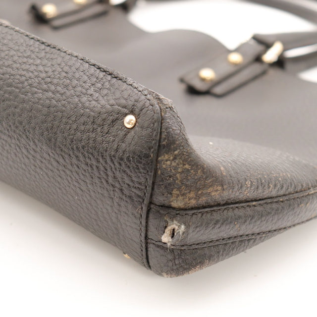Détail coin inférieur droit effritement cuir Tote Gucci Horsebit — AMANA Vintage