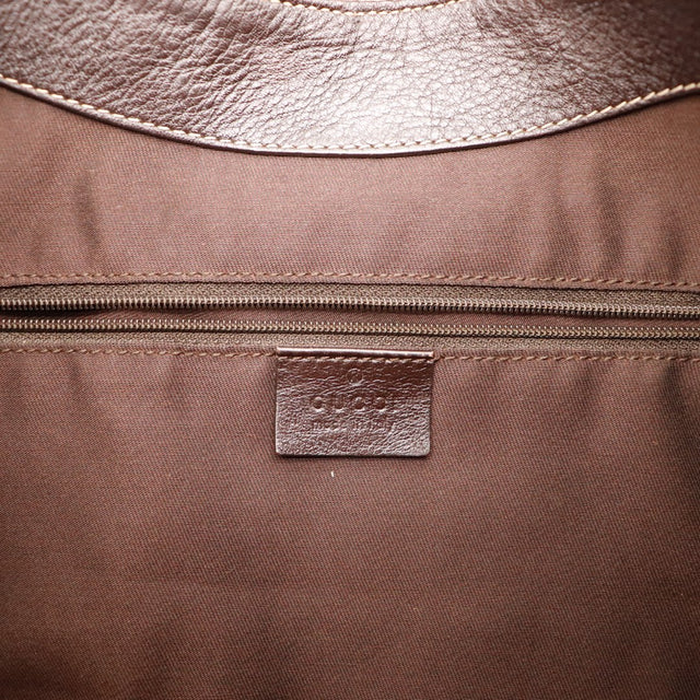 Intérieur Gucci Hobo Web doublure textile marron poche zippée — AMANA Vintage