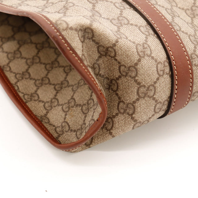 Détail coin inférieur Tote Horsebit Gucci cuir marron — AMANA Vintage