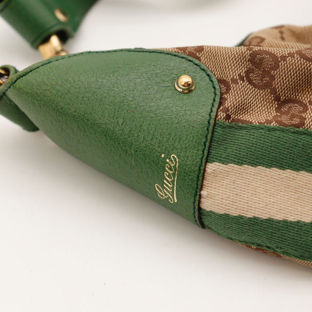 Étiquette intérieure Gucci Hobo Bambou toile monogrammée occasion authentique — AMANA Vintage
