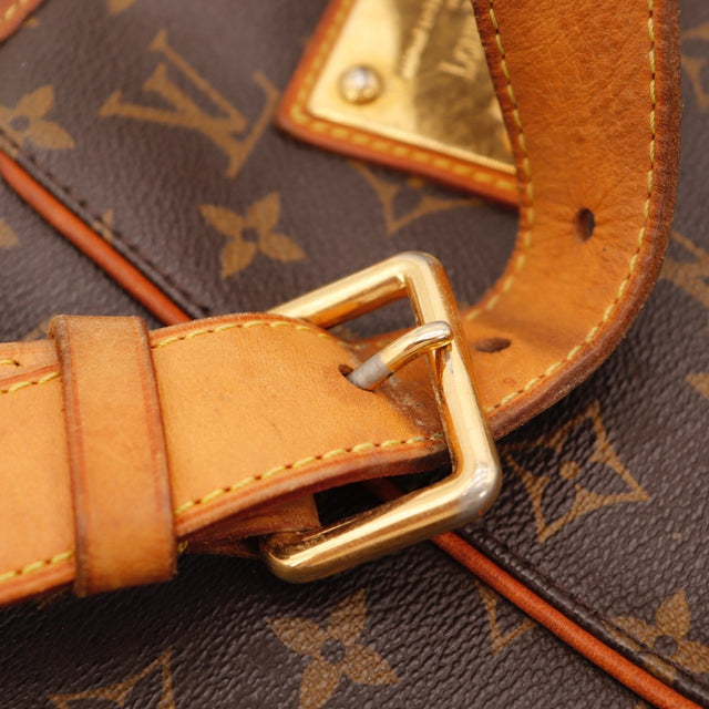 Détail des coutures Louis Vuitton Galliera PM Toile Monogramme occasion authentique — AMANA Vintage