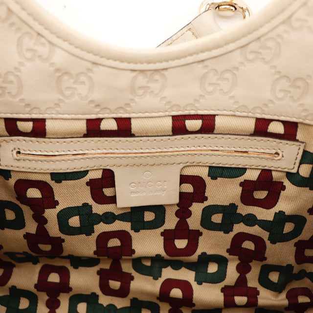 Base du sac Gucci Hobo cuir Guccissima beige occasion authentique — AMANA Vintage