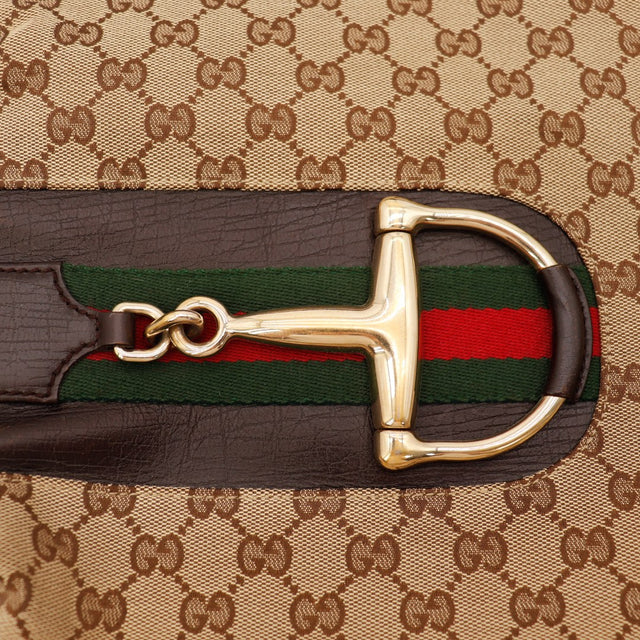 Detail mors Horsebit dore bande Web rouge et vert Gucci — AMANA Vintage