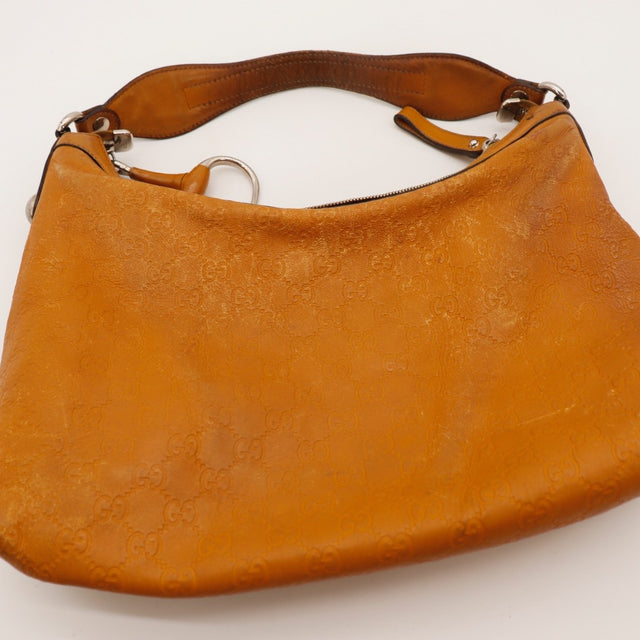 Intérieur Gucci Hobo cuir Guccissima orange cognac occasion authentique — AMANA Vintage