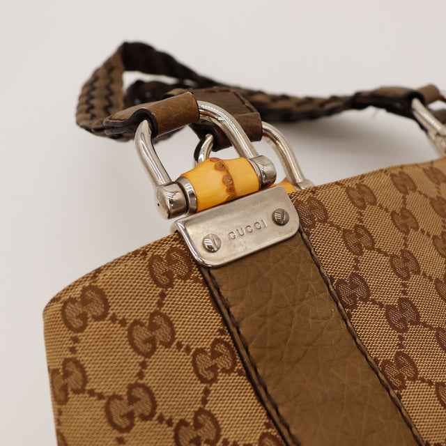 Détail fermoir bambou argenté tote bag Gucci occasion — AMANA Vintage