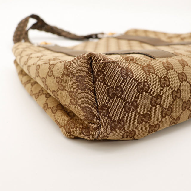Détail coin inférieur tote bag Gucci GG Canvas — AMANA Vintage