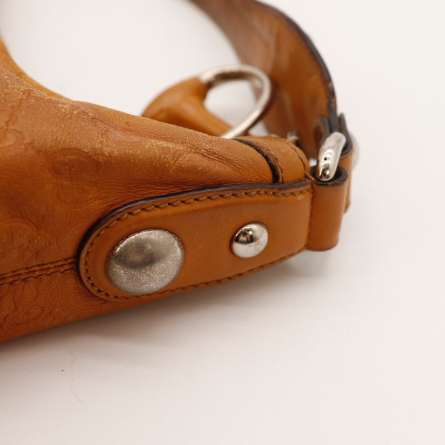 Vue d'ensemble Gucci Hobo cuir Guccissima orange cognac occasion authentique — AMANA Vintage