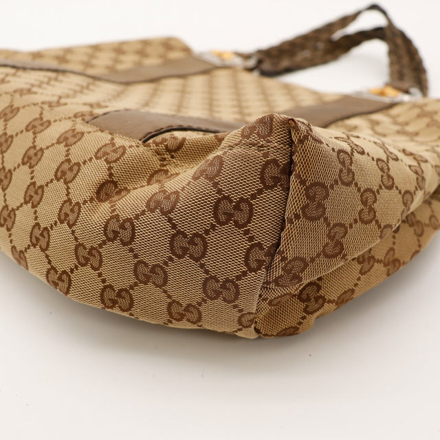 Détail coin bas tote bag Gucci GG Canvas toile — AMANA Vintage