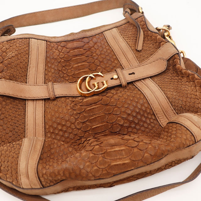 Intérieur Gucci Hobo python marron occasion authentique — AMANA Vintage