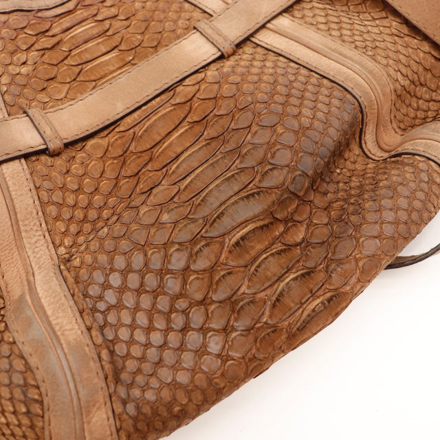 Fond Gucci Hobo python marron et nubuck taupe occasion authentique — AMANA Vintage