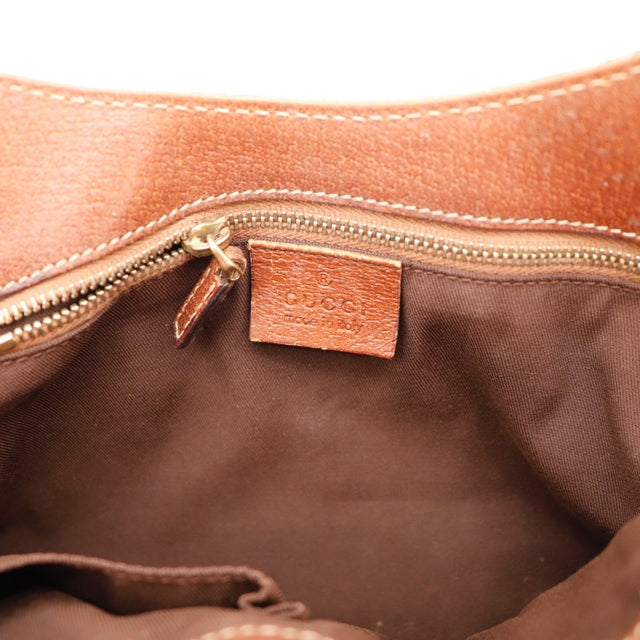 Vue de profil Gucci Bambou toile monogrammée beige occasion authentique — AMANA Vintage