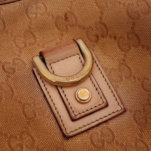 Vue de profil Gucci Hobo toile monogrammée beige occasion authentique — AMANA Vintage