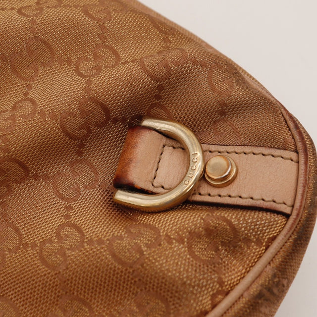 Vue du fond Gucci Hobo toile monogrammée beige occasion authentique — AMANA Vintage