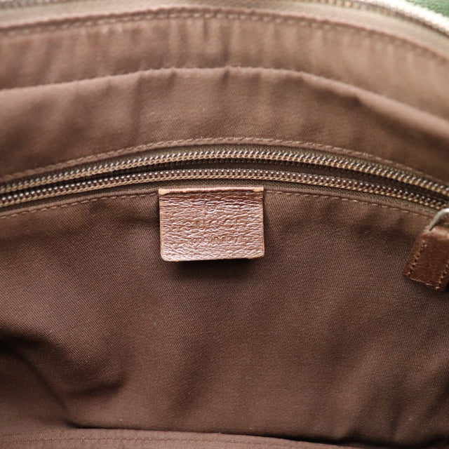 Intérieur doublure textile marron sac Gucci Hobo Web occasion authentique — AMANA Vintage