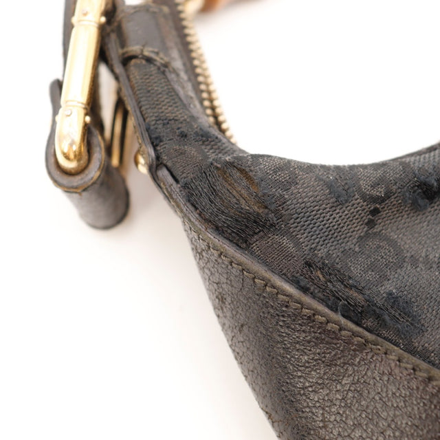 Vue d'ensemble Gucci Hobo Bambou toile monogrammée noire occasion authentique — AMANA Vintage