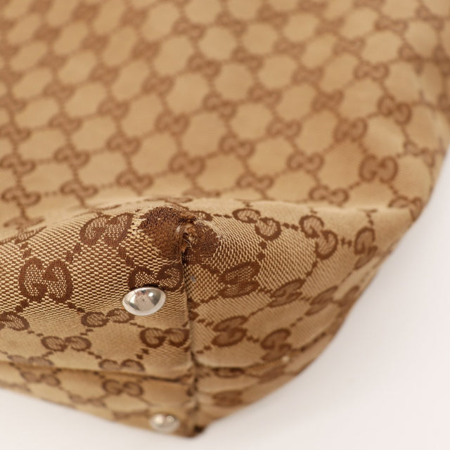 Détail anses cuir ivoire Tote Horsebit Gucci face intérieure — AMANA Vintage