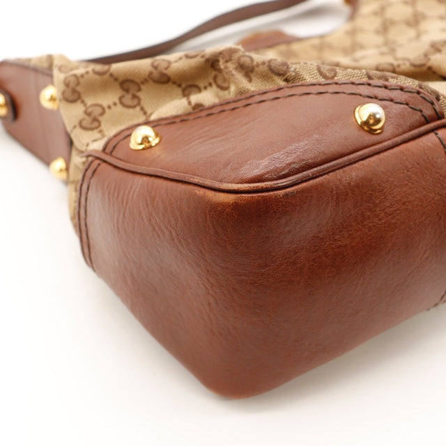 Vue de l'intérieur Gucci Hobo toile monogrammée beige occasion authentique — AMANA Vintage
