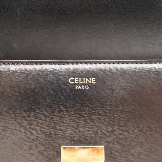Marquage CELINE PARIS intérieur cuir noir Triomphe — AMANA Vintage