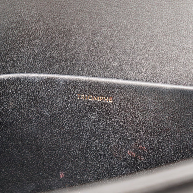 Estampe TRIOMPHE cuir noir Céline détail intérieur — AMANA Vintage