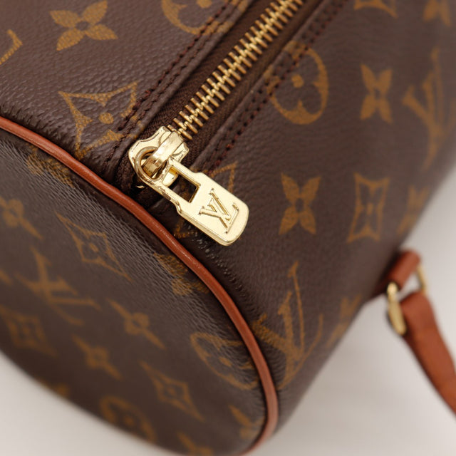 Détail tirette zip dorée LV Louis Vuitton Papillon 30 — AMANA Vintage