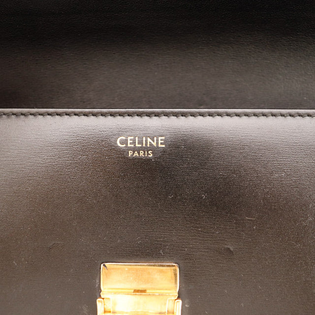 Intérieur cuir noir estampille Celine Paris occasion authentique — AMANA Vintage