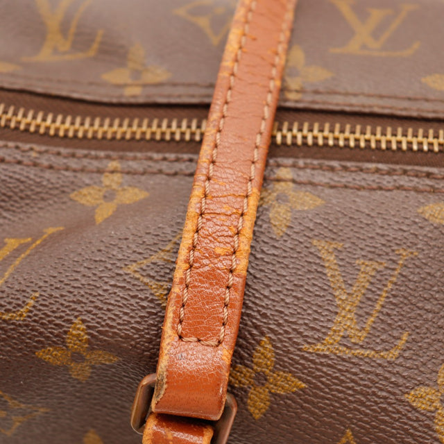 Détail anse cuir vachette patiné Louis Vuitton Papillon 30 — AMANA Vintage