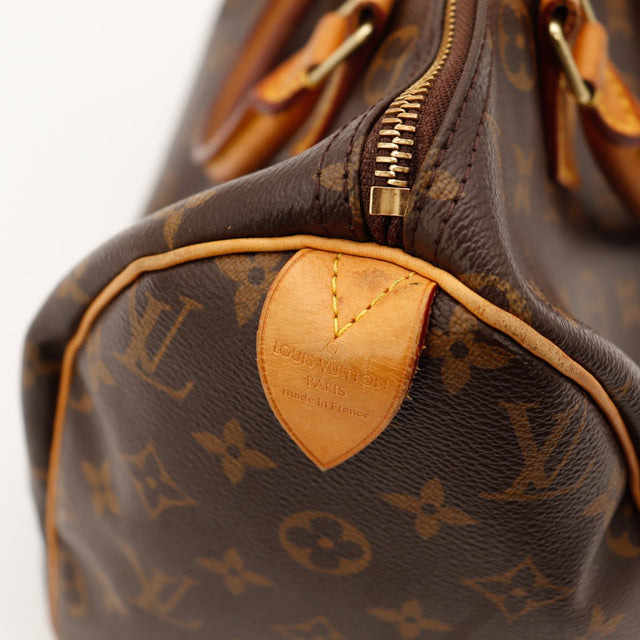 Détail estampille Louis Vuitton Paris made in France Speedy 30 occasion authentique — AMANA Vintage