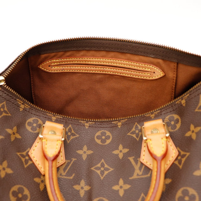 Interieur Louis Vuitton Speedy 30 doublure textile marron propre occasion — AMANA Vintage