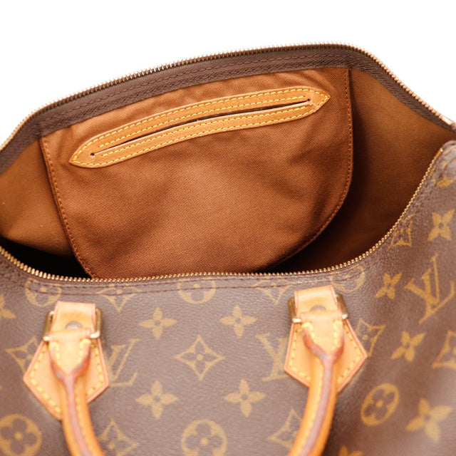 Interieur Louis Vuitton Speedy 35 doublure marron poche interieure — AMANA Vintage