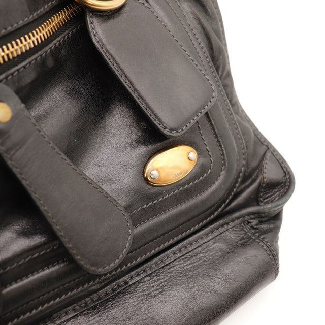 Vue du dessous Chloé Bay cuir de veau glacé noir occasion authentique — AMANA Vintage