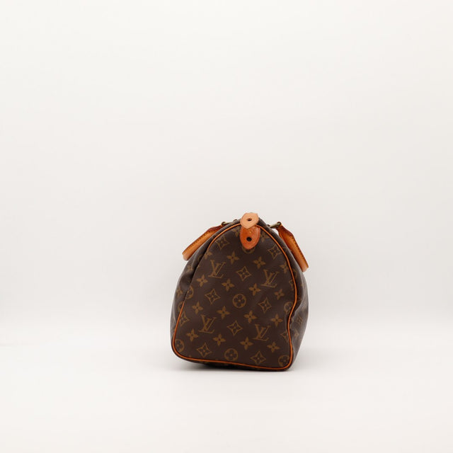 Louis Vuitton Speedy 30 vue de côté gauche toile Monogram — AMANA Vintage