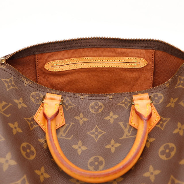 Intérieur Louis Vuitton Speedy 30 doublure textile marron poche intérieure — AMANA Vintage