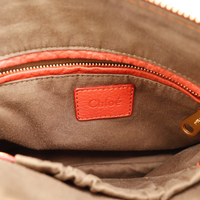 Vue du fond Chloé Marcie Small cuir de veau grainé rouge brique occasion authentique — AMANA Vintage