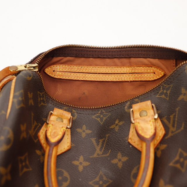 Intérieur Louis Vuitton Speedy 25 doublure marron poche zippée — AMANA Vintage