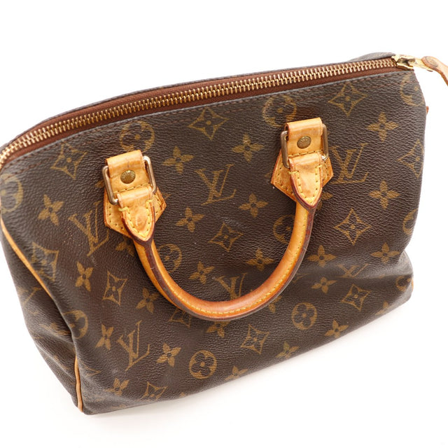 Détail anse et tab Louis Vuitton Speedy 25 vue rapprochée — AMANA Vintage