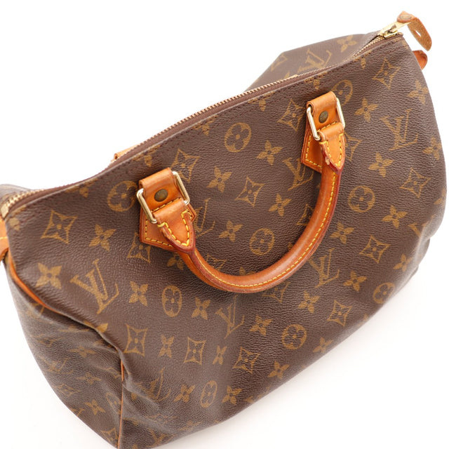Vue plongeante Louis Vuitton Speedy 30 anses cuir vachette occasion — AMANA Vintage