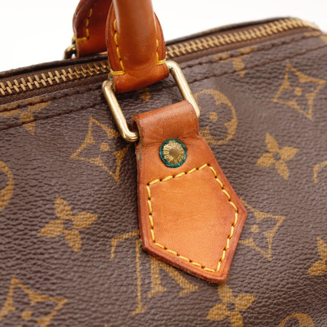Détail des bordures Louis Vuitton Speedy 30 Toile Monogramme occasion authentique — AMANA Vintage