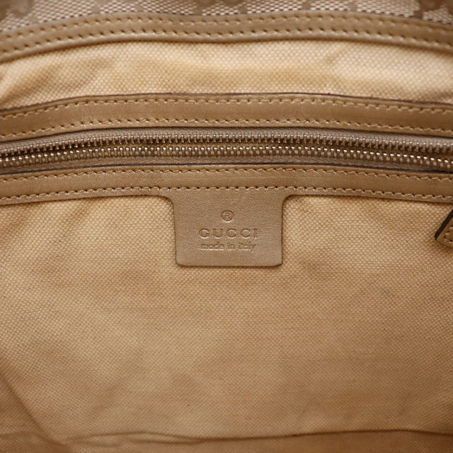 Intérieur doublure toile beige et estampille Gucci Hobo — AMANA Vintage