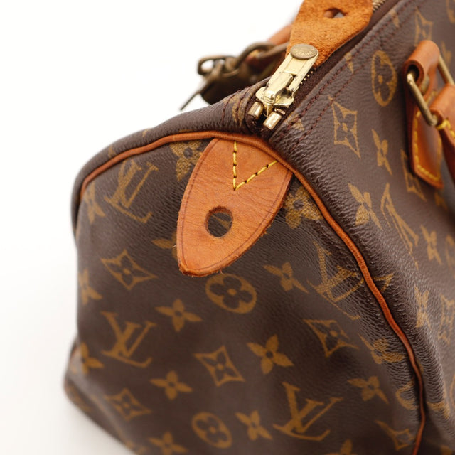 Détail des bordures Louis Vuitton Speedy 30 Toile Monogramme occasion authentique — AMANA Vintage