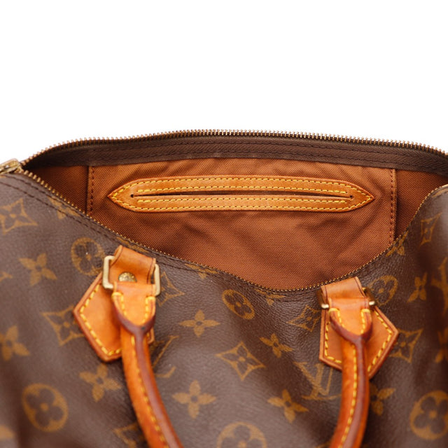 Intérieur Louis Vuitton Speedy 30 doublure textile marron poche intérieure — AMANA Vintage