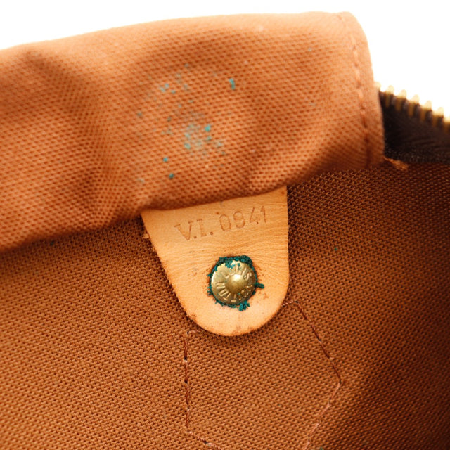 Détail tirette cuir vachette Louis Vuitton Speedy 30 usure légère — AMANA Vintage