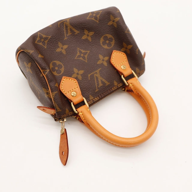 Vue du fond Louis Vuitton Mini Speedy Toile Monogramme occasion authentique — AMANA Vintage