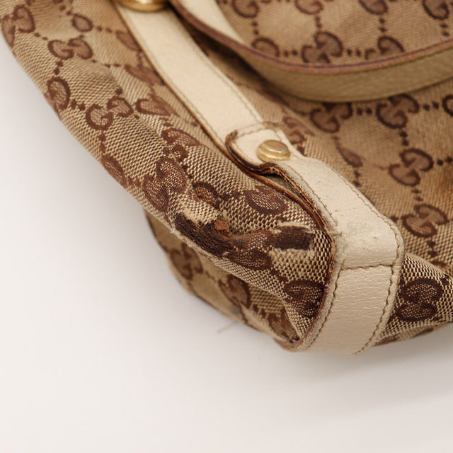 Détail usure de la toile au point d'ancrage sac Gucci Tote — AMANA Vintage