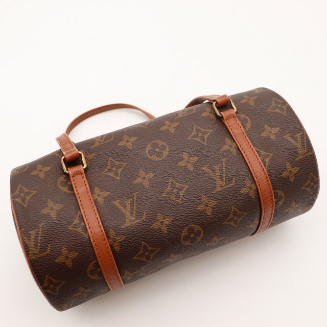 Sac Louis Vuitton Papillon 30 vue de dessus anses cuir vachette — AMANA Vintage