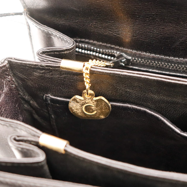 Intérieur cuir noir sac Céline Triomphe avec breloque occasion authentique — AMANA Vintage